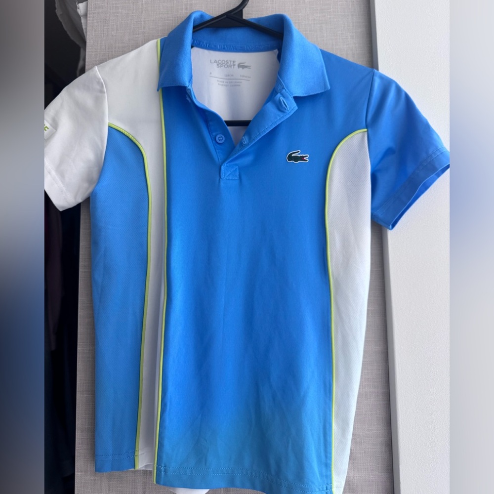 Lacoste Kids Blue and White Polo Shirt (8)